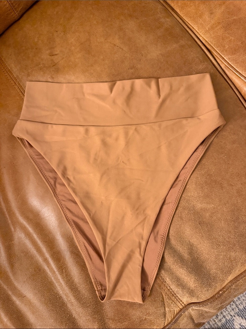 aerie High-Waist Bikini Bottoms in Tan Medium
